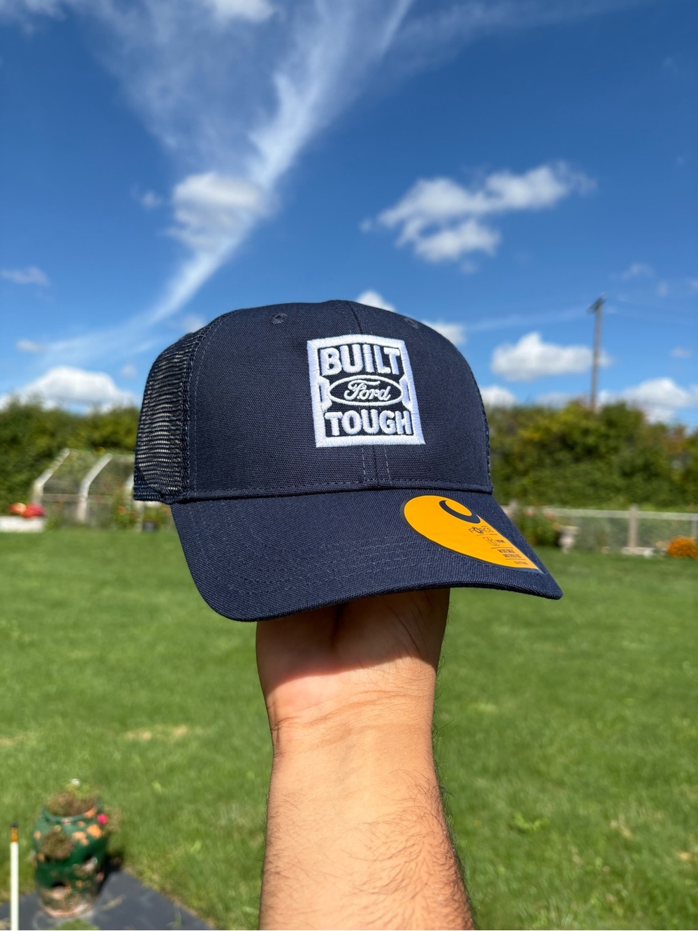 NWT Carhartt x Ford Built Ford Tough F-150 Trucker Hat Navy Blue Snapback OSFA